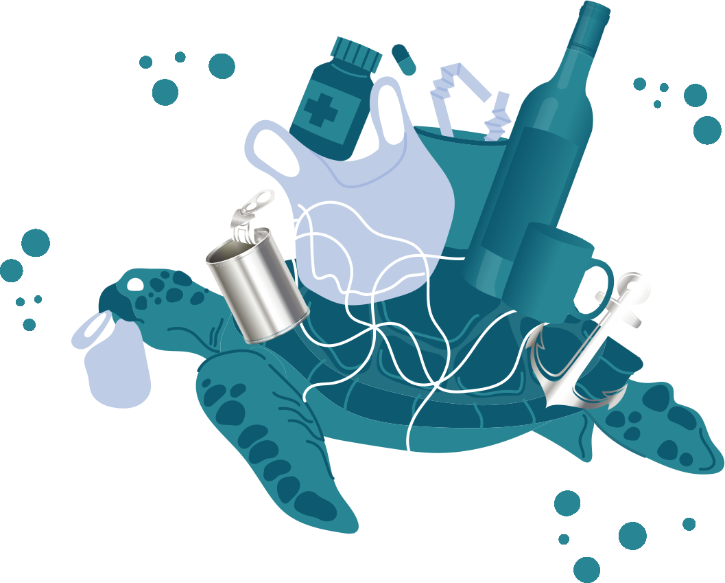Morski otpad - ilustracija